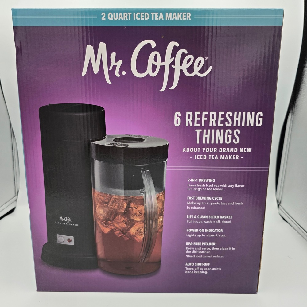 Mr. Coffee 2 Quart Iced Tea Maker Black BVMC-ITM-BLK Refreshing Brew New - Picture 4 of 8